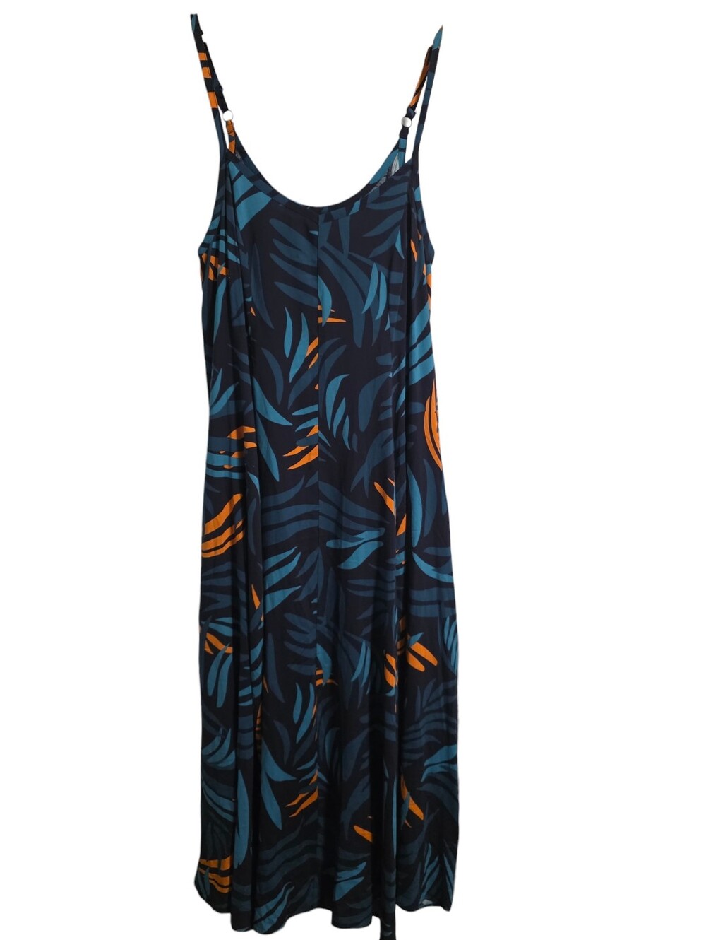TORRID NWT Maxi Challis Trapeze Dress In Frond Sweep Peacoat Size L Torrid Sz 0